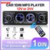 Hippcron 1din Autoradio Bluetooth Audio Stereo 12/24V Lettore MP3 5V Ricarica Radio FM/AUX/USB/Riproduzione scheda TF Universale