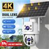 JOOAN Telecamera di Sorveglianza WiFi 4K 10MP con Pannello Solare, Telecamera CCTV Esterna con Doppia Lente PTZ IP per Sicurezza e Protezione