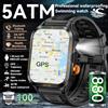 ChiBear Smartwatch da esterno Uomo GPS Sport Batteria da 800 mAh Chiamata Bluetooth Salute Schermo da 1,96 pollici Torcia elettrica 3ATM Orologio intelligente impermeabile
