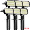Leclstar Confezione da 2/4/6 luci solari da giardino a 74 LED per esterni, con sensore di luce, lampada a 3 temperature di colore, decorazione per luce solare da giardino