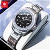OLEVS Orologio al quarzo di marca di lusso per donna Cinturino in acciaio Impermeabile Data Orologio da polso da donna luminoso Lunetta con diamanti Orologio da donna 9945