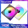 TEUCER Prism4 Ventola avanti/indietro 140MM 5V 3PIN ARGB 12V 4PIN PWM 1500RPM Cuscinetto idraulico Design ad alta pressione del vento per il giocatore