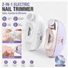 Ms.Dear Taglia Unghie Elettrico 2 in 1 con Funzione di Levigatura e Lucidatura, Strumento Multifunzionale Portatile per Manicure Automatica