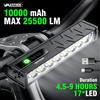 VASTFIRE Luce per bicicletta anteriore con fanale posteriore 25500 lumen Luce per bici 10000mAh Torcia USB Ricarica MTB Accessori per lampade per ciclismo su strada