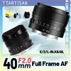 TTArtisan Obiettivo TTArtisan 40mm F2 Full Frame con Autofocus e Grande Apertura per Sony E FE Nikon Z L Mount A7CII A7R A7M Z6 Z6III ZFC Z9 S9 S5