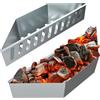 LMETJMA Cestino per carbone Cestino porta char in acciaio inossidabile compatibile con accessori per grigliate Weber Vassoio contenitore per carbone JT570