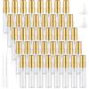 FIGHTYU 40 mini flaconi spray in vetro trasparente da 5 ml/10 ml, dotati di ugelli in alluminio dorato riutilizzabili con design a spruzzo fine adatto