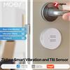 MOES Sensore di vibrazione MOES Zigbee, rilevatore di inclinazione e movimento intelligente per allarme porte e finestre, monitoraggio in tempo reale a 3 assi, funziona con Tuya