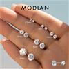 MODIAN Multicolor 925 Sterling Silver Elegante Perline Orecchini a vite Classico Rotondo CZ Orecchini con perno Per Le Donne Gioielli 2.5MM-8MM