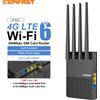 comfast Router Wireless Comfast WiFi6 4G LTE Cat.4 con Slot SIM, 300Mbps 2.4G, 4 Antenne, Plug & Play, Router Internet Portatile per Esterni