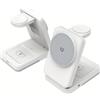 VIKEFON Supporto per caricabatterie wireless con luce a LED 3 in 1 pieghevole per iPhone 16 15 14 13 12 Apple Watch 2-9 SE Airpods Pro Stazione di ricarica rapida