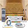 MJJC Controller sensore di movimento PIR per scale a LED 12V 24V 32 canali gradini scaletta per luce notturna per strisce LED flessibili SMD COB monocolore
