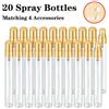FIGHTYU 5/20PCS 5ml/10ml Mini Bottiglie Spray Riutilizzabili in Vetro Trasparente per Profumo da Viaggio Idratante Uso Del Partito Strumenti di Trucco Portatili