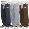 ANIMAL GAME Pantaloni casual da uomo in velluto a coste autunnali Pantaloni larghi alla moda Pantaloni sportivi dritti Elastico in vita con coulisse Streetwear da esterno