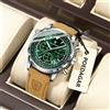 POEDAGAR Orologio da uomo d'affari di lusso Impermeabile luminoso Data Cronografo Orologio da uomo in pelle Orologi al quarzo moda per uomo Reloj