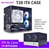METALFISH T20 Mini ITX Custodia bianca 9L Supporto telaio PC compatto Flex PSU/240mm GPU/100mm Dispositivo di raffreddamento/180 Dispositivo di raffreddamento liquido