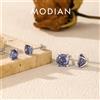 MODIAN 925 Sterling Silver Moda Tanzanite Colore Rosa Taglio Ottagono CZ Orecchini con perno Per Donne E Uomini Gioielleria Raffinata