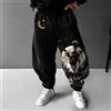 Bandai Pokémon Umbreon Pantaloni sportivi con stampa creativa dipinta a mano Autunno/Inverno Pantaloni larghi casual hip-hop americani da uomo taglie forti