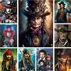 Potdemiel Capitano gotico Jack Sparrow Art Kit di pittura a mosaico con diamanti pieni 5d Fai da te Johnny Depp Stella del cinema Foto Punto croce Decorazioni per la casa