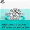 ANU JEWEL AnuJewel 3ct Cuscino Taglio D Colore Moissanite Halo Anelli di fidanzamento Placcato oro 18 carati Anelli per fedi nuziali di lusso Commercio all'ingrosso di gioielli