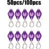 Alonefire Torcia UV a LED Mini Portachiavi 365/395nm per Rilevamento Denaro, Scorpioni, Macchie di Animali Domestici, Tinea Felina - 1/10/50/100 pz