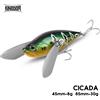 Kingdom Cicada Topwater Esche 45mm 8g 85mm 30g Galleggiante Acqua Salata Bionic Insetto Con Ali di Metallo Duro Wobblers Per La Pesca Alla Spigola