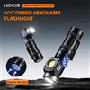 Alonefire Torcia LED 2-in-1 90 ° Lampada Frontale Girevole Super Luminosa per Campeggio, Lavoro all'Aperto, Escursionismo, Emergenza, Torcia Magnetica