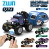 zwn Q222 Q223 1:64 Mini RC Camion con rimorchio Monster-Regulating Lega All Terrain Modello di telecomando Auto Giocattoli per bambini Regalo