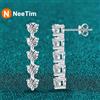 NeeTim 3mm Pieno Moissanite Orecchino Per Le Donne Da Sposa Fine Jewely 925 Sterling Sliver Con Oro Bianco Placcato Orecchini a Bottone Del Partito