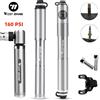 WEST BIKING 160PSI Pompa per bici con manometro Pompa da bicicletta portatile in lega di alluminio per valvola Schrader e Presta MTB Accessori per bici da strada