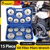 Podofo 15 Pezzi Set di Bussole Kit di Strumenti Pinze per Filtro Olio Chiave in Lega di Alluminio Tipo di Tazza Chiave per Tappo Filtro Olio Strumento di Rimozione Presa