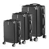 Rosahqnda Roshanda Set valigia da 3 pezzi 20 "24" 28 " Set bagagli da viaggio con guscio rigido in ABS Set M-L-XL con asta telescopica con cerniera a 4 ruote, Nero