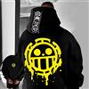 Bandai ONE PIECE Felpa con cappuccio da uomo Trafalgar Law Anime Primavera e autunno Nuovi ragazzi Manica lunga per bambini Abbigliamento genitore-figlioInverno