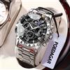 POEDAGAR Orologio da uomo di lusso Orologio da polso da uomo al quarzo impermeabile luminoso in acciaio inossidabile Cronografo Orologi militari da uomo Reloj
