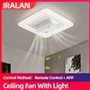 IRALAN Ventilatore da soffitto con sigillatura a LED Lampada da soffitto con pale invisibili Ventilatore elettrico con telecomando con luce Soggiorno Arredamento camera da letto