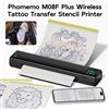 phomemo Stampante per stencil per tatuaggi Phomemo M08F Plus con touchscreen, macchina per stampante per tatuaggi Bluetooth con carta di trasferimento Premium da 10 pezzi
