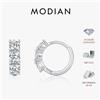 MODIAN D Colore Moissanite Classica Fibbia Dell'orecchio 925 Sterling Silver Trendy Rotondo Impilabile Orecchini A Cerchio Per Le Donne Gioielleria Raffinata