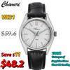 watchdives Chameri 37Mm Orologi vintage Gs04 Orologio al quarzo VH31 Movimento Vetro zaffiro Pelle 100M Impermeabile Orologio da uomo d'affari Regali