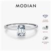 MODIAN 0.8Ct VVS1 Rettangolo Taglio Smeraldo Moissanite Anello 925 Sterling Silver Anelli Classici Per Le Donne di Nozze Gioielleria Raffinata Regalo