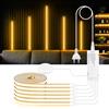 MALITAI Pannello da parete acustico incorporato Decor Kit nastro luminoso autoadesivo al neon COB LED Griglia di legno Lampada da parete per tende Touch Dimmer