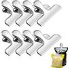 LMETJMA Clip per sacchetti da 8 pezzi Clip per sacchetti per patatine in acciaio inossidabile di 4 dimensioni Clip per sacchetti per alimenti per caffè con impugnatura per tenuta resistente all'aria