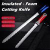 NIUXIANG Coltello da taglio in schiuma con coltello isolato, coltello isolante con coltello isolante doppio seghettato in acciaio inossidabile con taglierina isolante con guaina in nylon