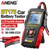 ANENG Tester Digitale per Batterie Auto 12V 24V, Analizzatore di Carico Automobilistico 50-1999 CCA ANENG BT175 con Clip a Coccodrillo Isolate