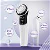 VIMYSHOW Massaggiatore Facciale a Microcorrente 4 in 1, Strumento Anti-Età per Viso, Occhi e Collo, Dispositivo EMS per Tonificazione e Lifting del Viso