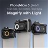 APEXEL Kit Lenti per Microscopio 100X/150X/200X, Lenti Macro per Gioielli e Fotocamera Smartphone con Luce LED per iPhone e Android