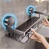 YUNJIEYA Mensola da bagno a ventosa senza trapano, montaggio a parete, bottiglia di shampoo, doccia, portaoggetti per WC, bagno in alluminio, cucina
