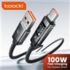 Toocki 100W USB A Cbale Ricarica rapida Display digitale OLED 6A Cavo dati da USB a tipo C per iPhone 16 17 Huawei 70 Honor 80 Pro