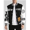 teekossc New York Brooklyn Numero 23 Stampa Uomo Autunno Inverno Veste Abbigliamento casual da strada Sport Maglia da baseball allentata Abiti caldi alla moda