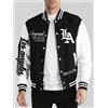 teekossc Los Angeles Art Letter Stampe 2 colori Top Uomo Autunno Inverno Giacche casual Moda Morbida maglia da baseball Abiti sportivi larghi