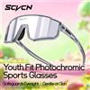 SCVCN Nuovi occhiali da ciclismo per bambini fotocromatici Occhiali da sole per sport all'aria aperta Bici da strada per bambini Occhiali da ciclismo UV400 Occhiali di moda